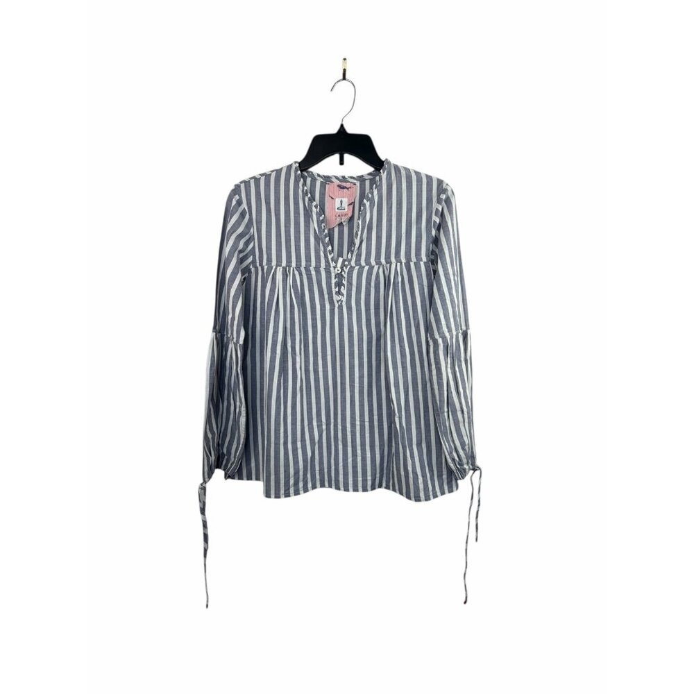Richards Capri Striped Cotton Blouse Size 2 Brazil